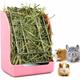 Rabbit Feeder Guinea Pig Hay Feeder, Guinea Pig Hay Feeder, Plastic Chinchilla Food Bow (Pink)