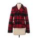 American Eagle Outfitters Coat: Red Checkered/Gingham Jackets & Outerwear - Women's Size Small