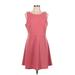 Express Outlet Casual Dress - DropWaist: Pink Solid Dresses - Women's Size Large