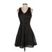 Mossimo Casual Dress - A-Line: Black Jacquard Dresses - Women's Size X-Small