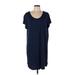 Stars Above Casual Dress - Shift: Blue Solid Dresses - Women's Size Large