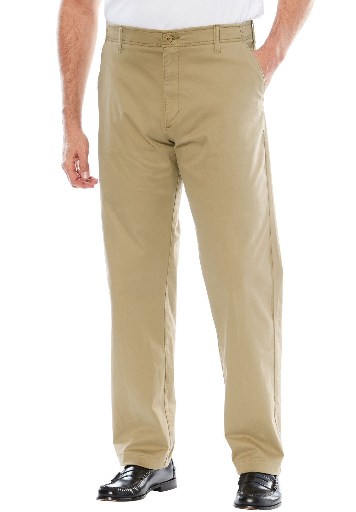 Men's Big & Tall Extreme Comfort Pants by Lee in Original Khaki (Size 52 32)