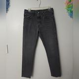 Levi's Jeans | Levis 501 Skinny Jeans W28 L28 Faded Black Denim Button Fly Raw Edge Hem | Color: Black | Size: 28