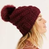 Free People Accessories | Free People High Line Pom Beanie In Bordo | Color: Purple/Red | Size: Os