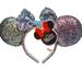 Disney Accessories | Disney Minnie Mouse Multicolor Sequined Ears Headband New | Color: Purple/Silver | Size: Os