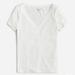 J. Crew Tops | J. Crew Women's White V-Neck T-Shirt In Stretch Linen Blend Size Xs Nwt | Color: White | Size: Xs