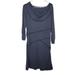 Athleta Dresses | Athleta Gray Ukiah Cowl Neck Dress 3/4 Sleeve Runched Sides Casual Dress Sz Lg | Color: Gray | Size: L