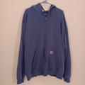 Carhartt Shirts | Carhartt Mens Blue Fleece Lined Full Zip Hooded Sweatshirt Size 2xl | Color: Blue | Size: Xxl