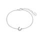 s.Oliver bracelet 925 sterling silver girls children arm jewelry, with cubic zirconia synth, 14+2 cm, silver, horseshoe, Comes in jewelry gift box, 2032587