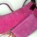 Coach Bags | Coach Vintage Y2k East West Hampton Pink Suede Baguette & Wristlet Set | Color: Pink | Size: Os