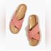 Madewell Shoes | Madewell The Dayna Lugsole Crisscross Slide Sandal In Nubuck Leather Size 11 | Color: Pink/Tan | Size: 11