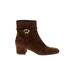 Gianvito Rossi Ankle Boots: Brown Solid Shoes - Women's Size 41.5 - Round Toe