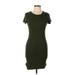 Vibe Sportswear Casual Dress - Sheath: Green Solid Dresses - Women's Size Large
