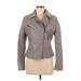 Neiman Marcus Faux Leather Jacket: Gray Jackets & Outerwear - Women's Size Medium