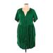 Ann Taylor LOFT Casual Dress - Shirtdress: Green Dresses - Women's Size X-Large