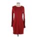 Lou & Grey Casual Dress - DropWaist: Burgundy Dresses - Women's Size Small