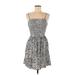 Angie Casual Dress - Mini: Gray Animal Print Dresses - Women's Size Medium