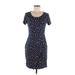 41Hawthorn Casual Dress: Blue Floral Motif Dresses - Women's Size Medium