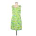 Lilly Pulitzer Casual Dress - Mini: Green Floral Motif Dresses - Women's Size 12
