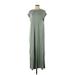 Zara Casual Dress - Maxi: Green Solid Dresses - Women's Size Small