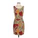 Ann Taylor Casual Dress - Bodycon: Tan Floral Motif Dresses - Women's Size 4