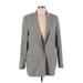MNG Blazer Jacket: Gray Plaid Jackets & Outerwear - Women's Size Medium