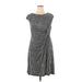 212 Collection Casual Dress - Wrap: Black Houndstooth Dresses - Women's Size Large