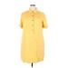 Coldwater Creek Casual Dress - Shirtdress: Yellow Dresses - Women's Size 18