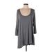 LOGO by Lori Goldstein Casual Dress: Gray Dresses - Women's Size Large