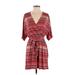 Forever 21 Contemporary Casual Dress - Wrap: Red Aztec or Tribal Print Dresses - Women's Size X-Small