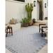 Blue/Gray 18 x 18 x 0.25 in Indoor/Outdoor Area Rug - Amber Lewis x Loloi Indoor/Outdoor Topanga Silver/Blue Area Rug, | Wayfair TOPATOP-07SIBB160S