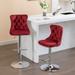 Swivel Velvet Barstools Adjusatble Seat Height, Modern Upholstered Chrome base Bar Stools with Backs Comfortable Tufted,Set of 2