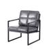 PU Leather Leisure Black Metal Frame Recliner Chair, Equipped with Thickened Seat Cushions and Comfortable Backrest