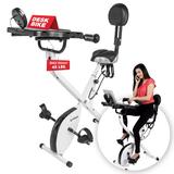 Folding Exercise Bike for Home Fitness, Stationary Bike and Desk Exercise Equipment with Built-in Tablet Holder, Desk Bike