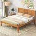 Classic Platform Bed Frame Wood Full Bed with Headboard, Solid Wood Full Size Platform Bed Frame, No Box Spring Needed