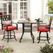 Moasis 3/5-piece Outdoor Bar Height Swivel Dining Set with 29"W Seats, Cushions for 2/4 Persons