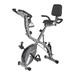 Folding Exercise Bike, Stationary Bike Magnetic Resistance Cycling Bicycle Upright Cycling Bike w/ Arm Exercise Resistance Bands
