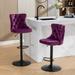 Swivel Velvet Barstools Adjusatble Seat Height,Modern Upholstered Bar Stools with Backs Comfortable Tufted ,Set of 2