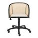 Elsy Office Chair in Black with Beige Velvet Seat and Black Base