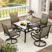 Moasis 5/7/9pcs Patio Sling Dining Set with 29.7"W Upholstered Swivel Chairs for 4/6/8 Persons