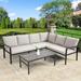 4-Piece All-Weather Outdoor Wicker Patio Conversation Set w/Cushions