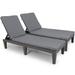 74.5'' Outdoor Lounge Chairs with Adjustable Backrest (Set of 2) - N/A