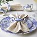Spode Blue Italian Teapot Napkin Rings Set of 4 - 2.5"