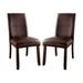 Set of 2 Leatherette Padded Side Chairs in Dark Walnut Finish
