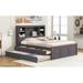 Red Barrel Studio® Full Size Platform Bed w/ Storage Headboard, Charging Station, Twin Size Trundle & 3 Drawers | Wayfair