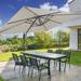 Arlmont & Co. Roselinda 11.5 x 9 ft. Cantilever Patio Umbrella Outdoor Offset Rectangle Hanging Umbrellas in Gray | Wayfair