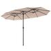 Ivy Bronx Lucania 15' x 8.7' Double Sided Market Patio Umbrella in Brown | 94.9 H x 181 W x 106 D in | Wayfair AA87EC002A354FDE878EF3E2AECB1319