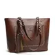 Celela 2023 neue Damen Quaste Big Bag einfache Handtasche große Kapazität Umhängetasche Damen Tasche