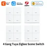Tuya ZigBee Smart Scene Switch 4 Gang Szenario 12 Szene Druckknopf Smart Life Controller