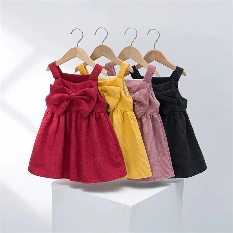 Mädchen Cord Kleid Herbst Winter Neue Casual Koreanische Baby Sling Prinzessin Kleid Kinder Rock Image